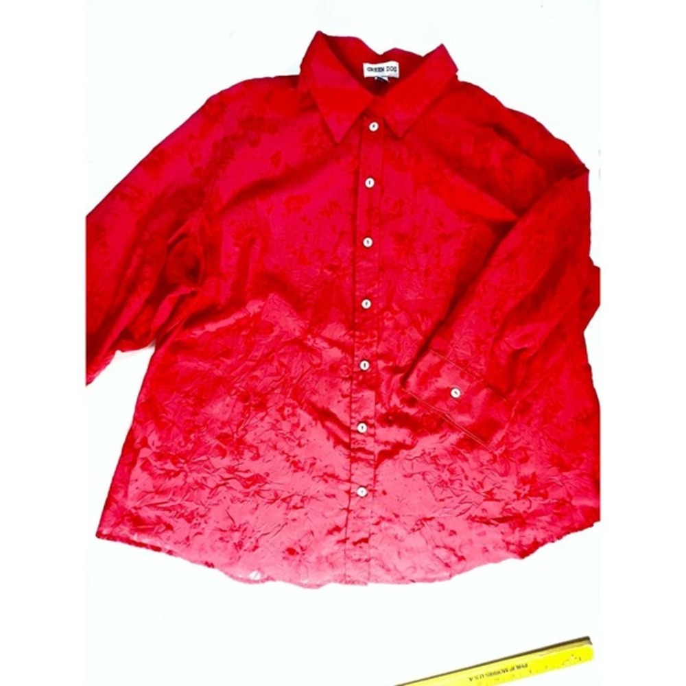 Womens Top Size 3X Button Up Shirt Top‎ Blouse 3/4 Sleeve